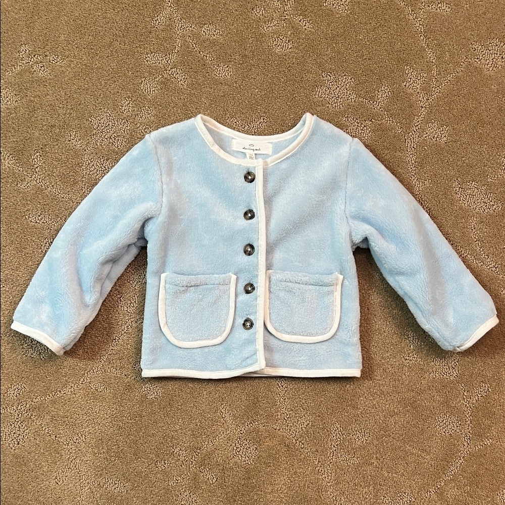 NWT Starting Out Blue Fleece Cardigan, 12 Month